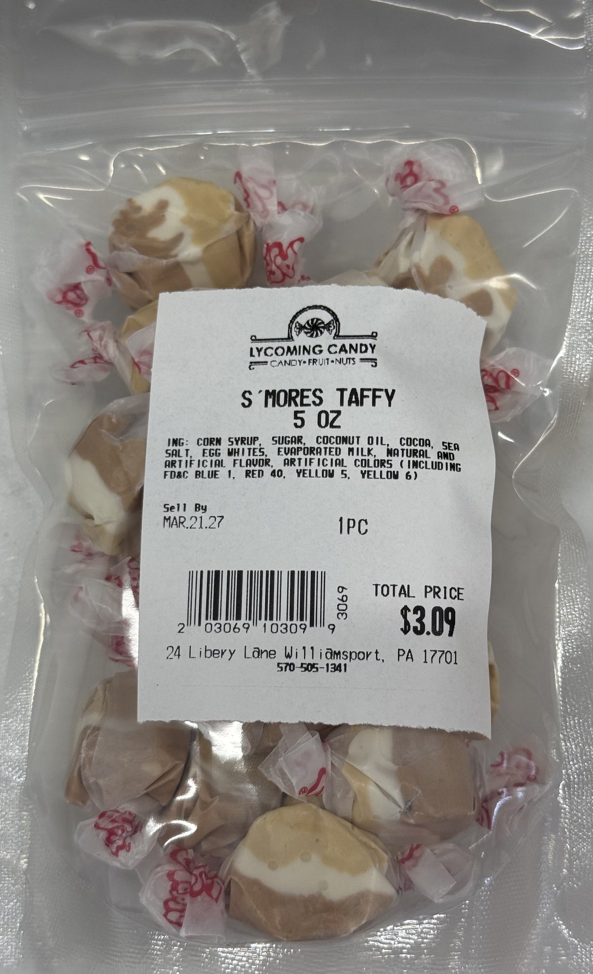 S'mores Salt Water Taffy 5 oz Bag