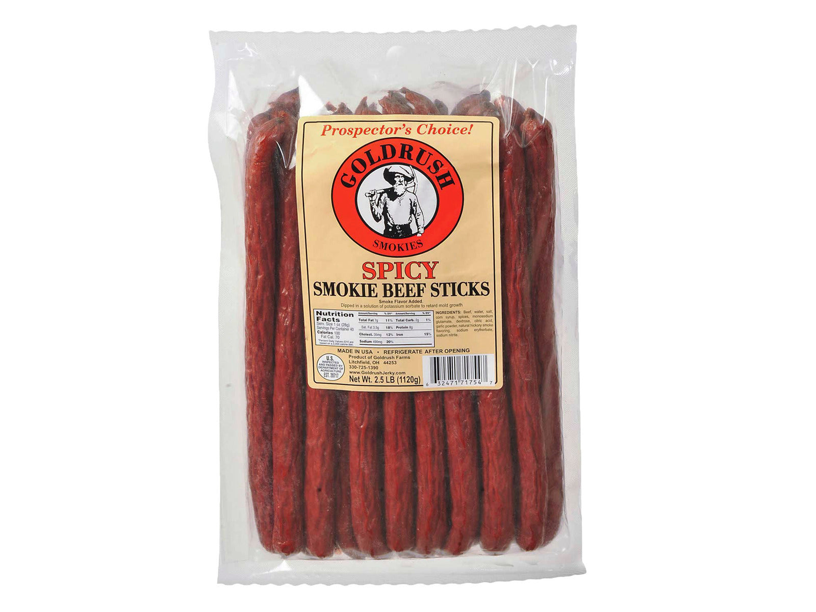 Gold Rush Spicy Smokie Beef Sticks 2.5lb Bag