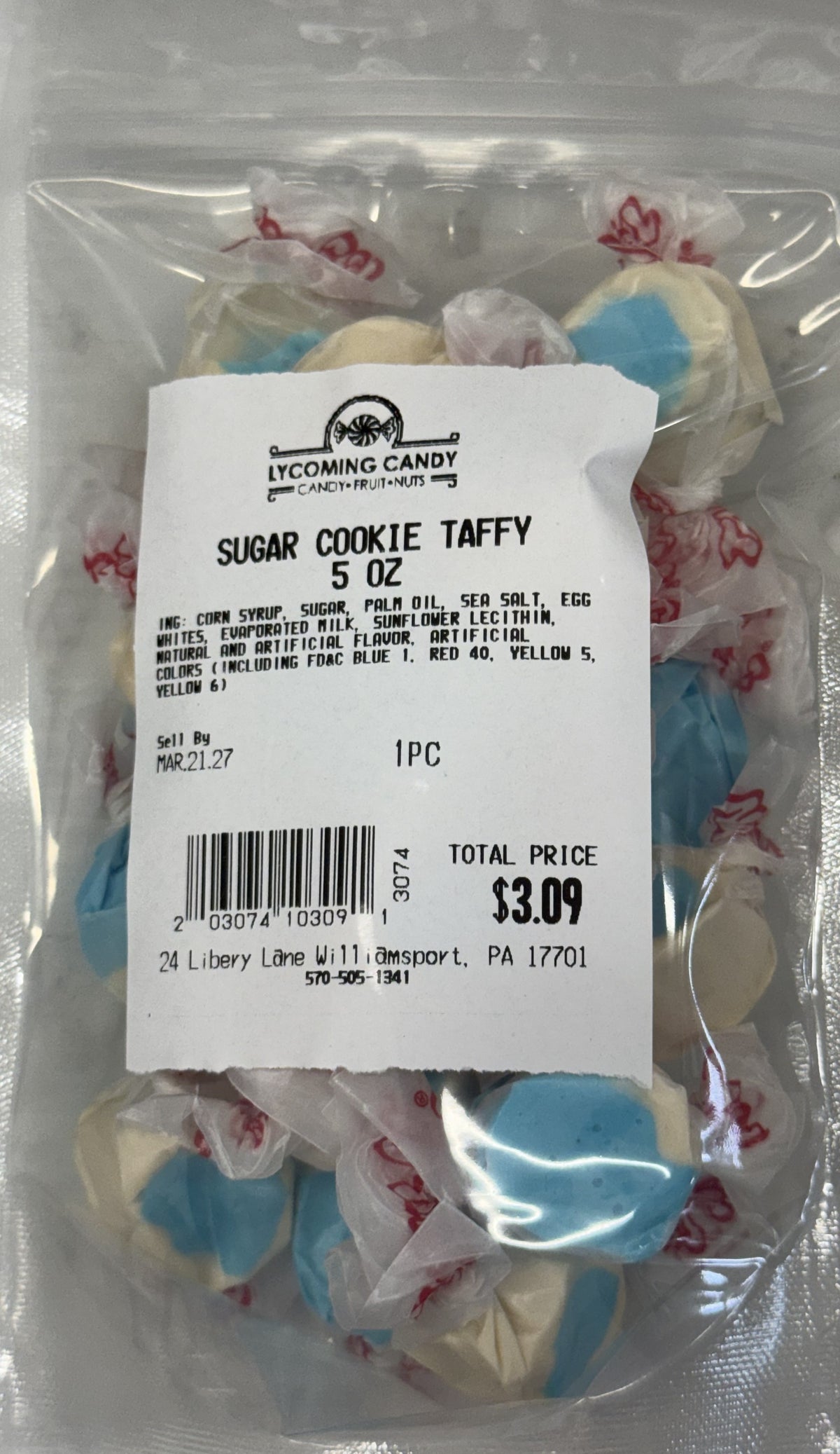 Sugar Cookie Salt Water Taffy 5 oz Bag