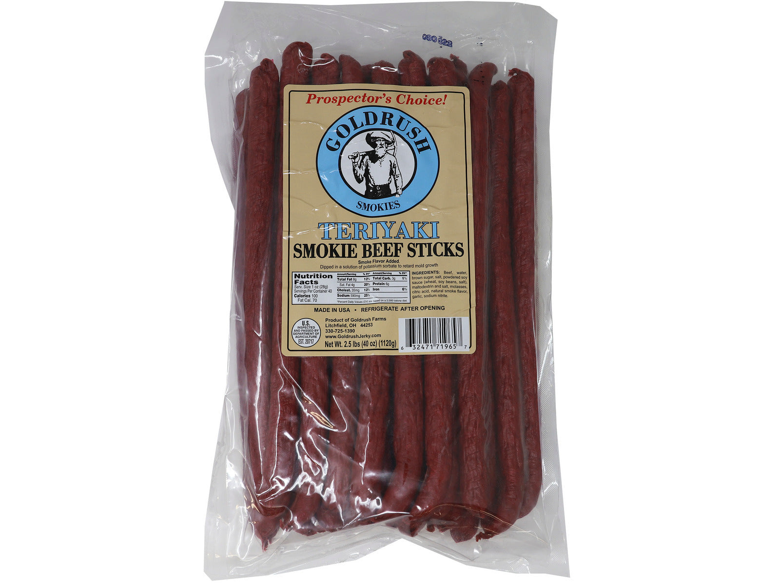 Gold Rush Teriyaki Smokie Beef Sticks 2.5lb Bag