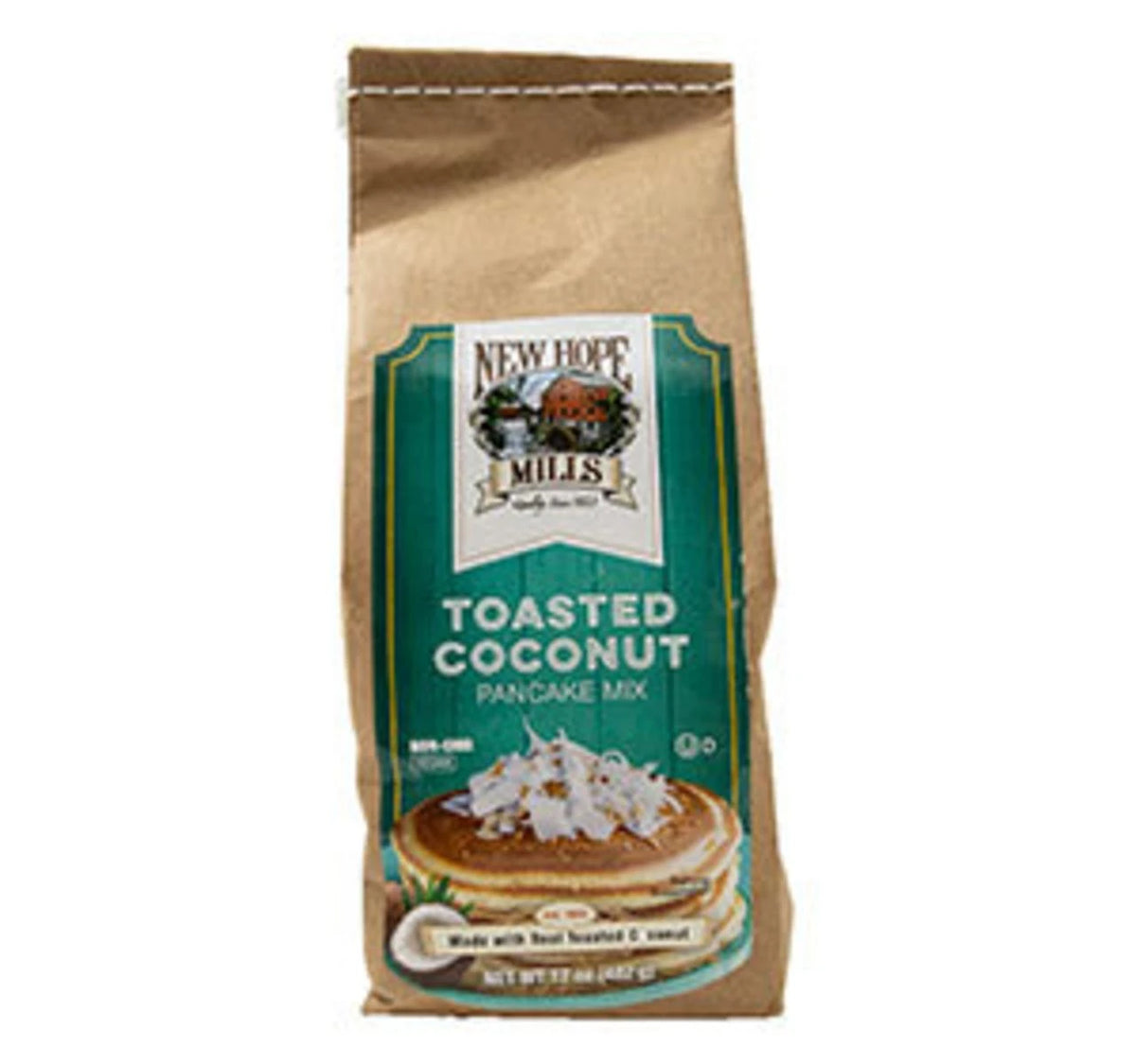New Hope Mills Toasted Coconut Pancake Mix – 17 oz Bag