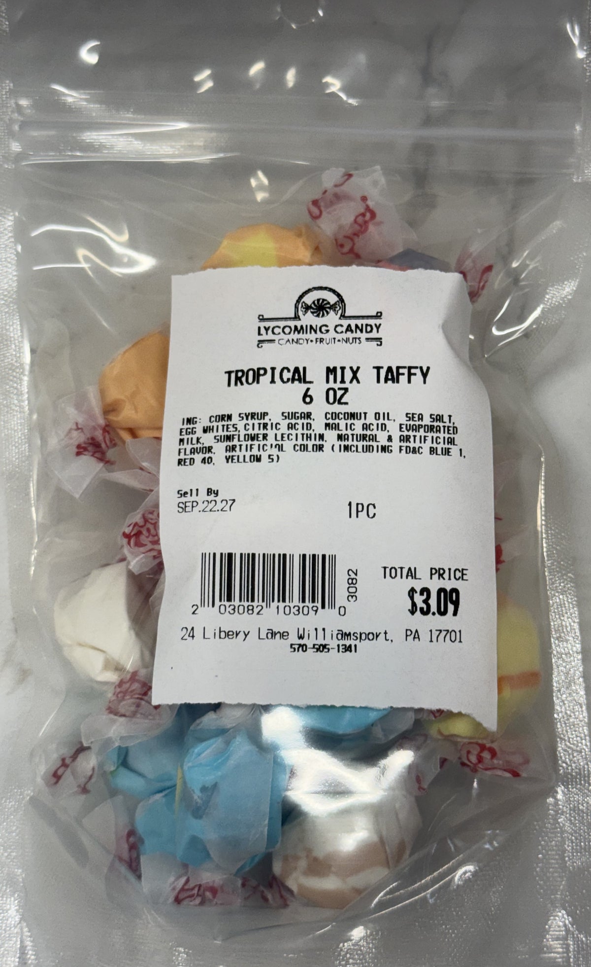 Tropical Mix Salt Water Taffy 5 oz Bag